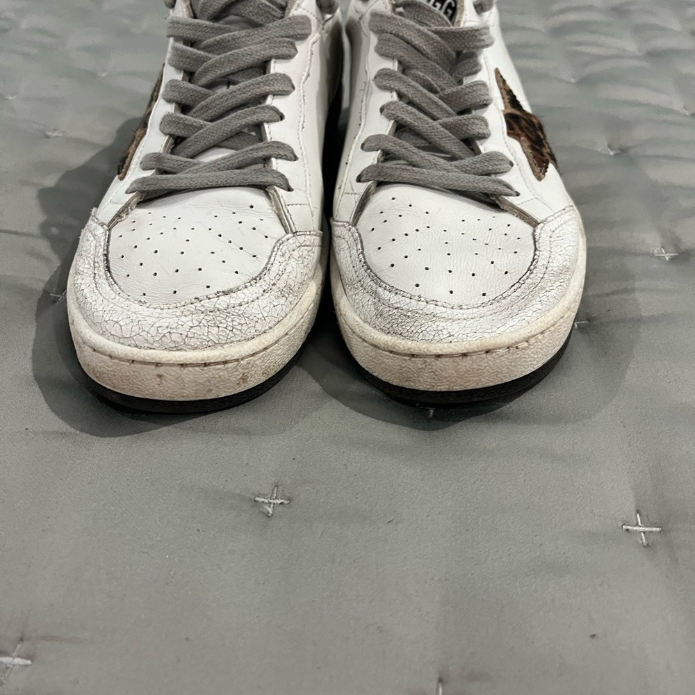 Golden Goose White Sneakers with Gray Accents. Worn four times. - Picture 4 of 8